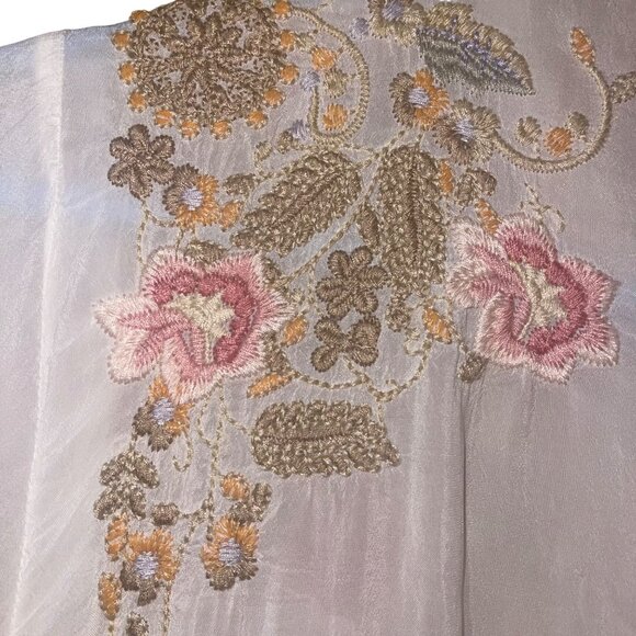 Johnny Was Womens Top Size S White Talum Allover Embroidered Tunic Boho Chic - Picture 5 of 12